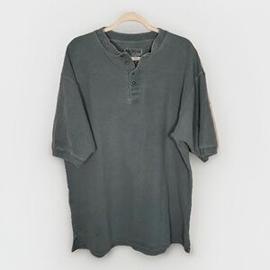 WindRiver Heavyweight Henley TShirt Mens XL Green Blue Vintage Faded Distressed